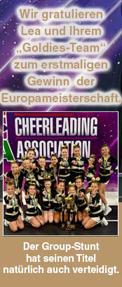 Europameister 2025 im Group Stunt: Freiburg Nuggets Cheerleader verteidigen Ihren Titel erneut