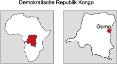 Geografische Lage der Demokratischen Republik Kongo